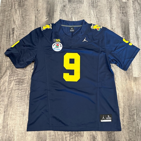 JJ McCarthy Michigan Wolverines Rose Bowl 2024 Blue Jersey Size S-XXL - Picture 4 of 9